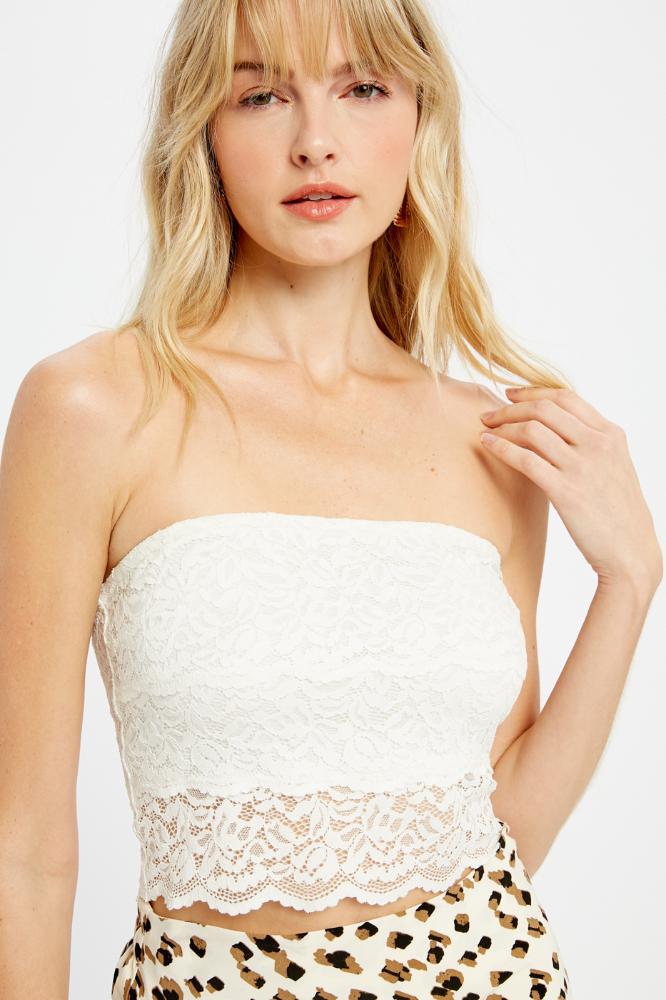 Wrapped Up Lace Bralette: IVORY