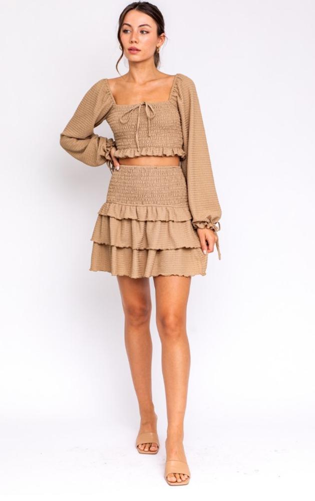 The Fall Day Skirt: TAUPE