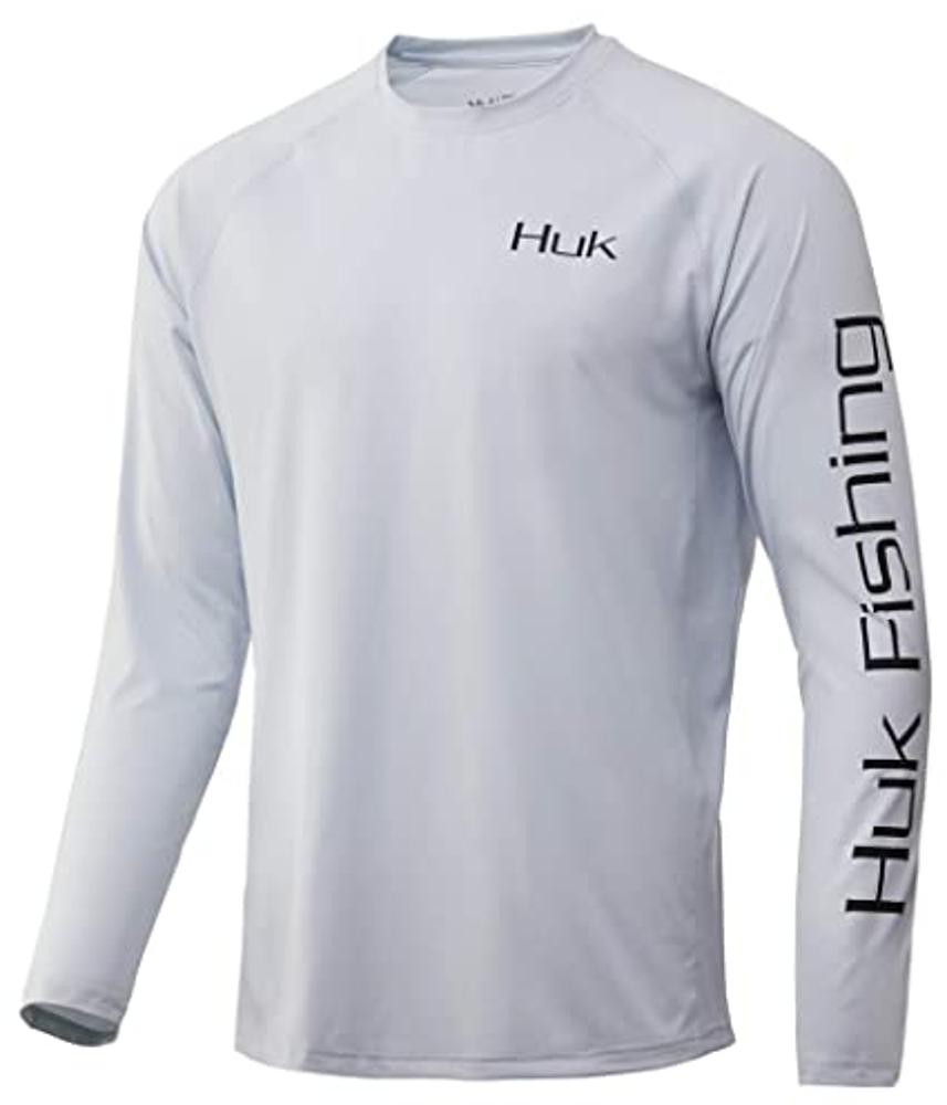 Huk Pursuit Vented Long Sleeve Shirt: WHITE
