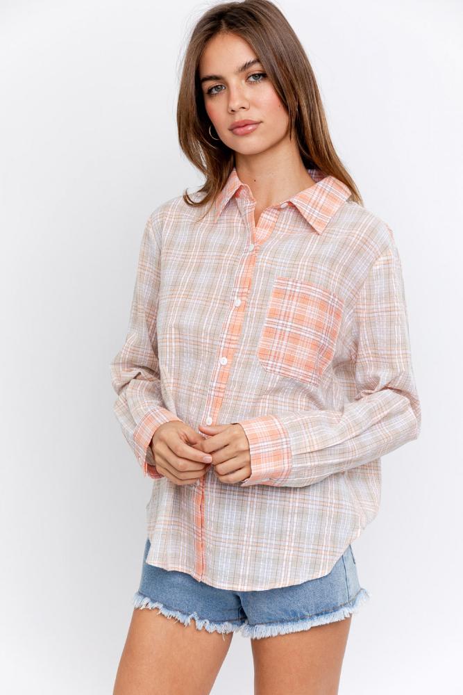 Made For You Plaid Oversized Shirt (Item #MT4903)