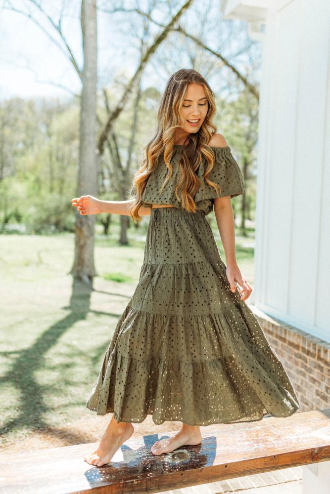 Sweet As Can Be Maxi Skirt: MOSS