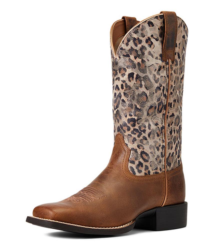 Women`s Round Up Leopard Metallic Detail Boots
