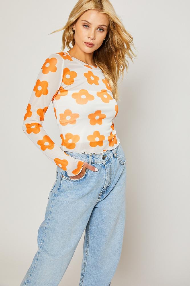 Iconic Vibe Floral Mesh Top (Item #501-01394)