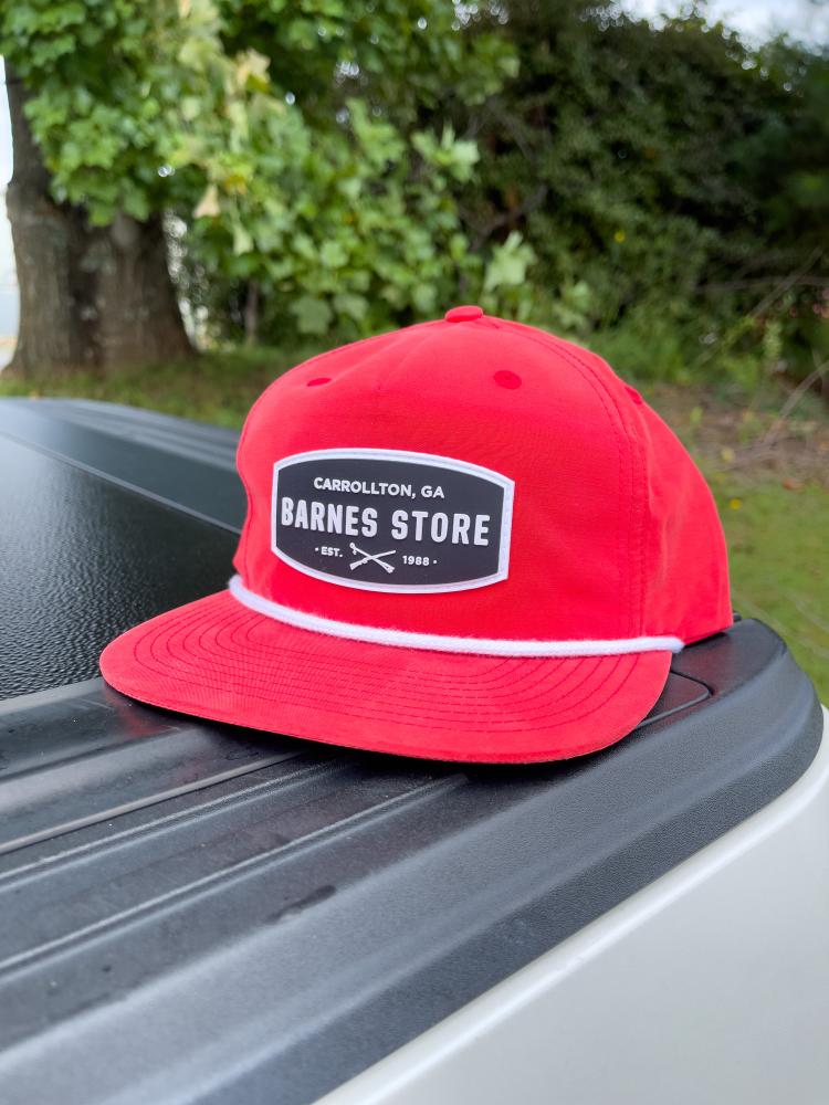 Rubber Patch Rope Hat: RED
