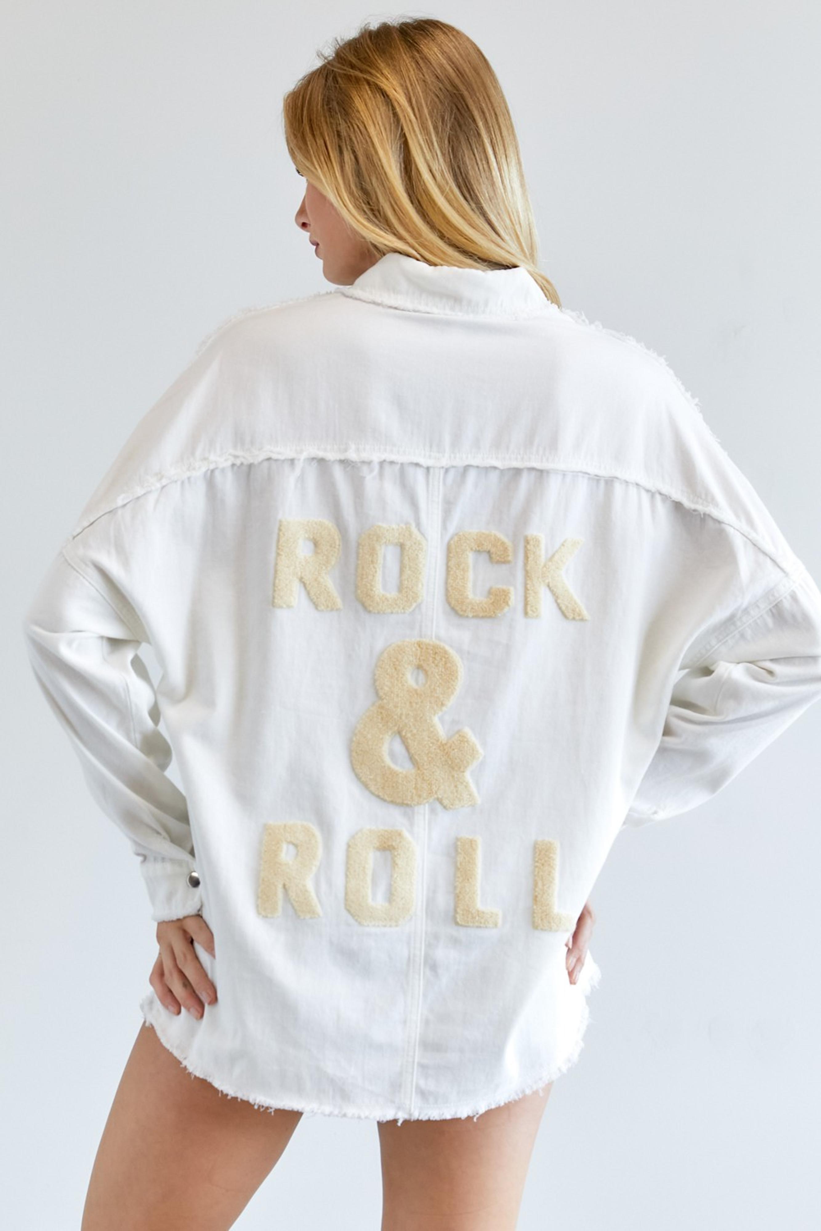  Rock And Roll Patch Detail Button Up
