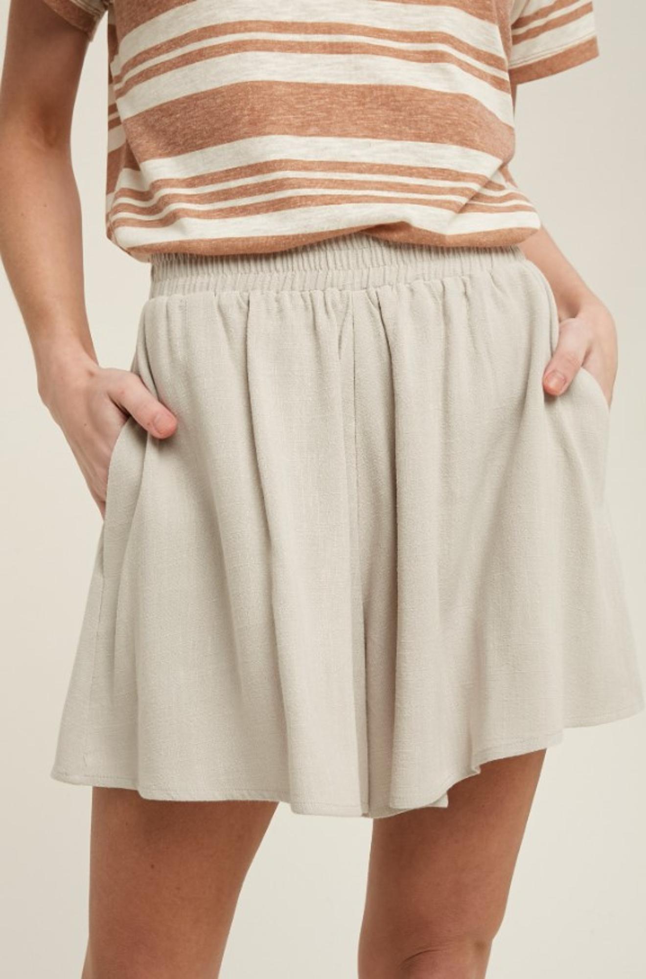 Uptown Flowy Linen Shorts