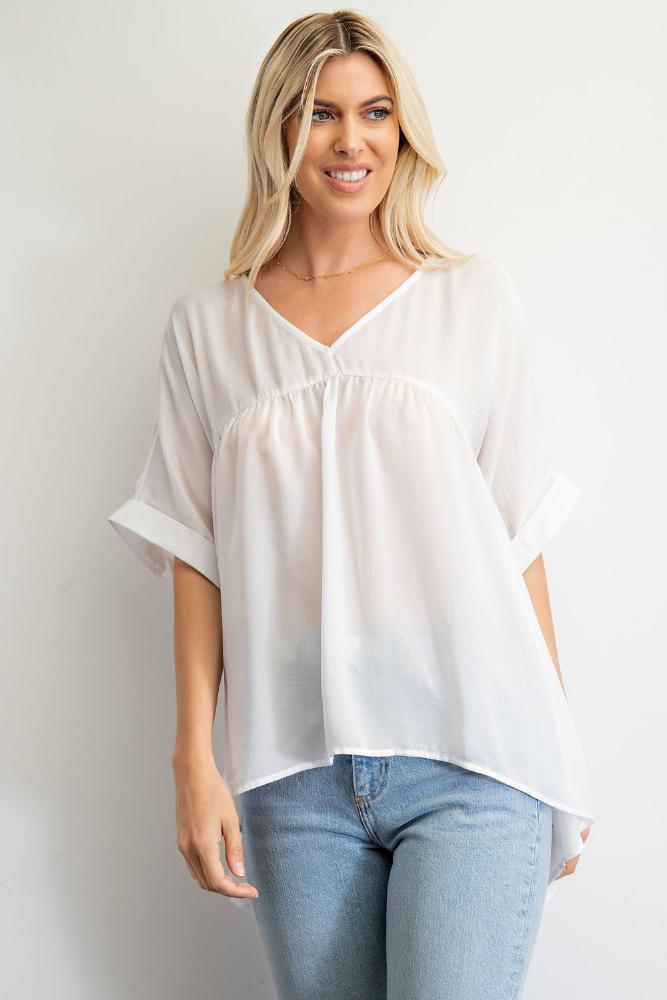 Simple Routine V Neck Top