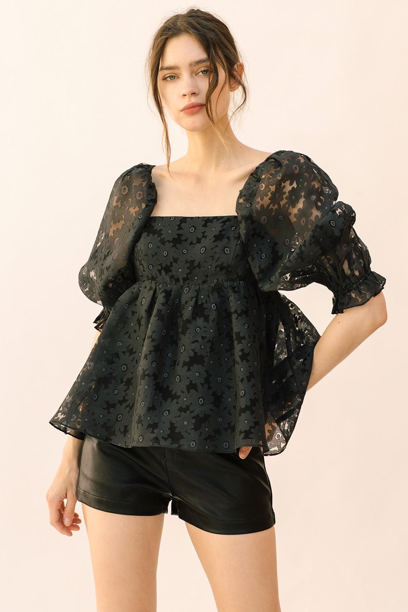 Timeless Babydoll Lace Detail Top