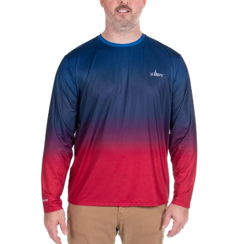 Seagrass Cove Long Sleeve Performance Tee: RED