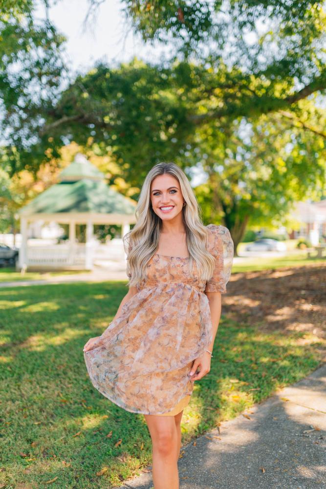 Go With The Flow Babydoll Dress: MARIGOLD