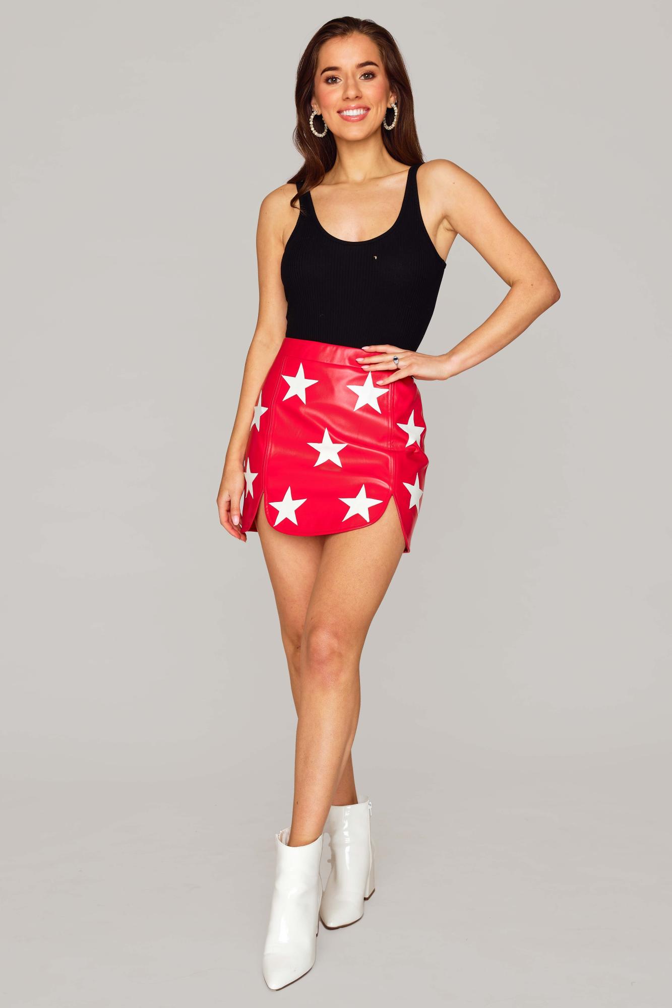 Ali Faux Leather Star Skirt