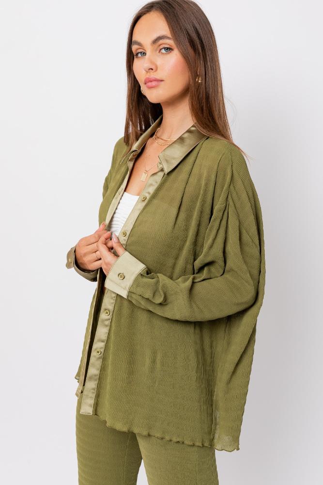 Free And Easy Oversized Button Up Shirt