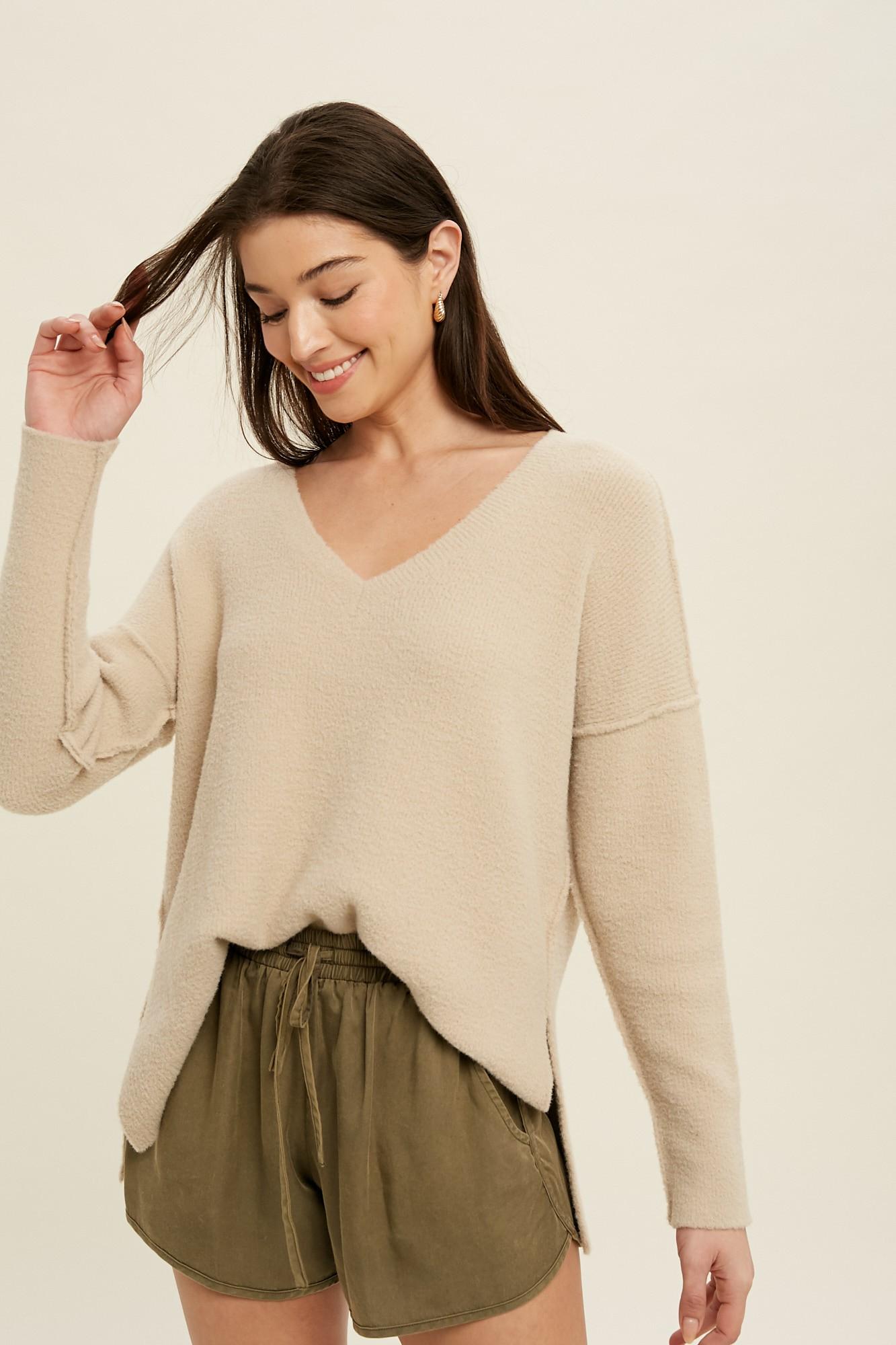 Knowing You V Neck Knit Sweater