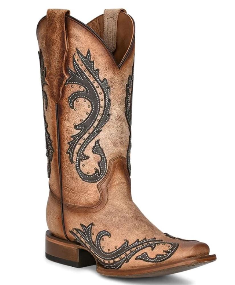 Brown Square Toe Western Boots