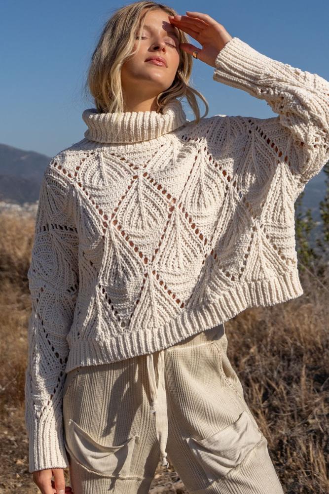 The Callie Turtleneck Sweater: CREAM