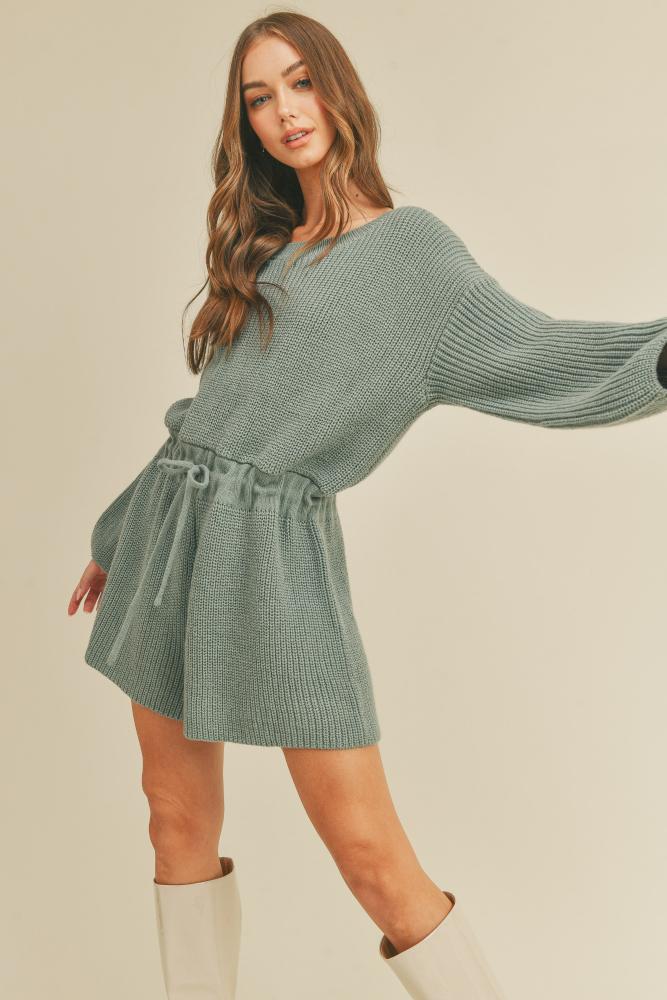 Hard To Leave Sweater Knit Romper