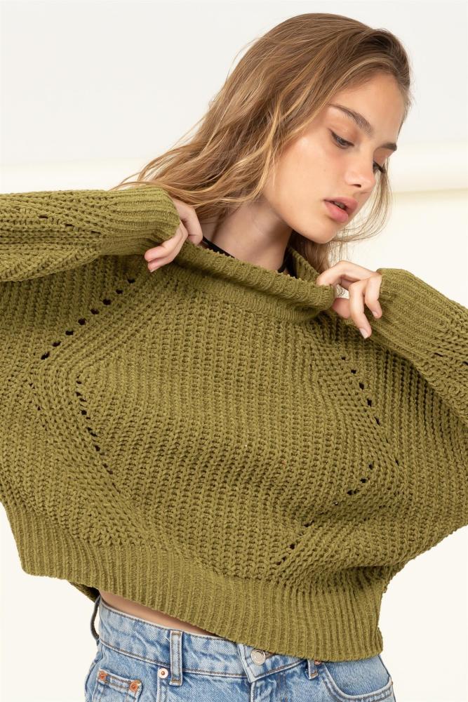 Million Reasons Chunky Knit Sweater: OLIVE
