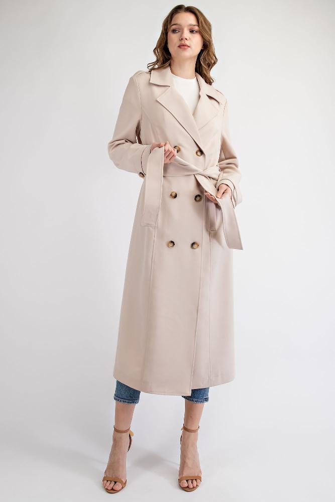Good Days Ahead Double Breasted Trench Coat: CREAM