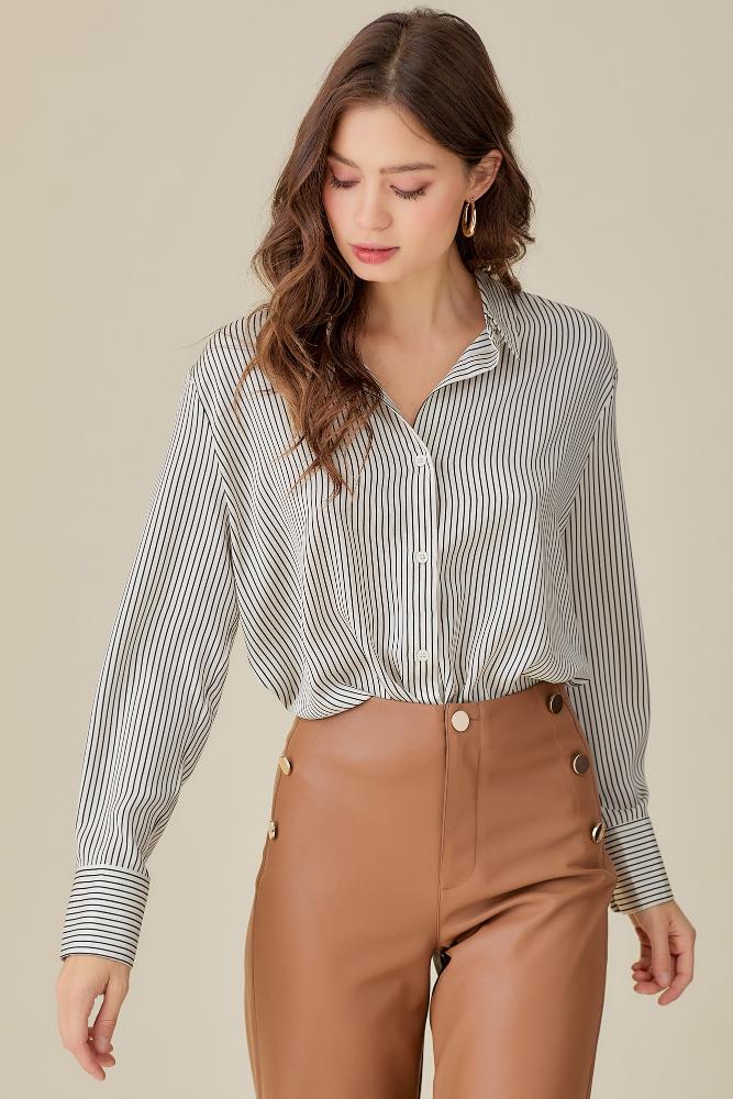Simple Trends Striped Button Down