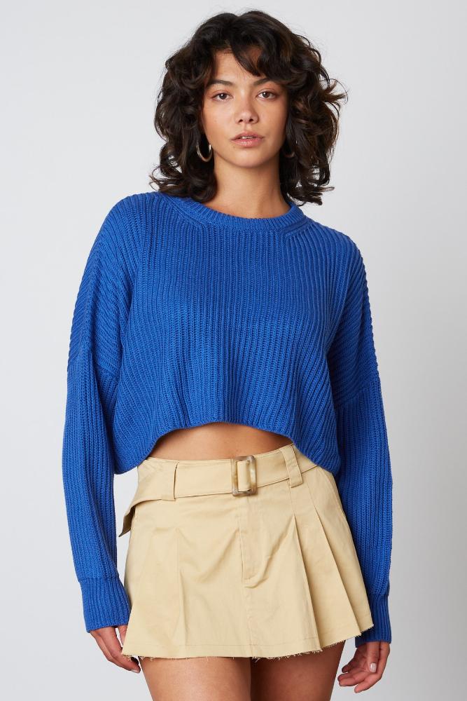 My Heart Say Yes Cropped Knit Sweater