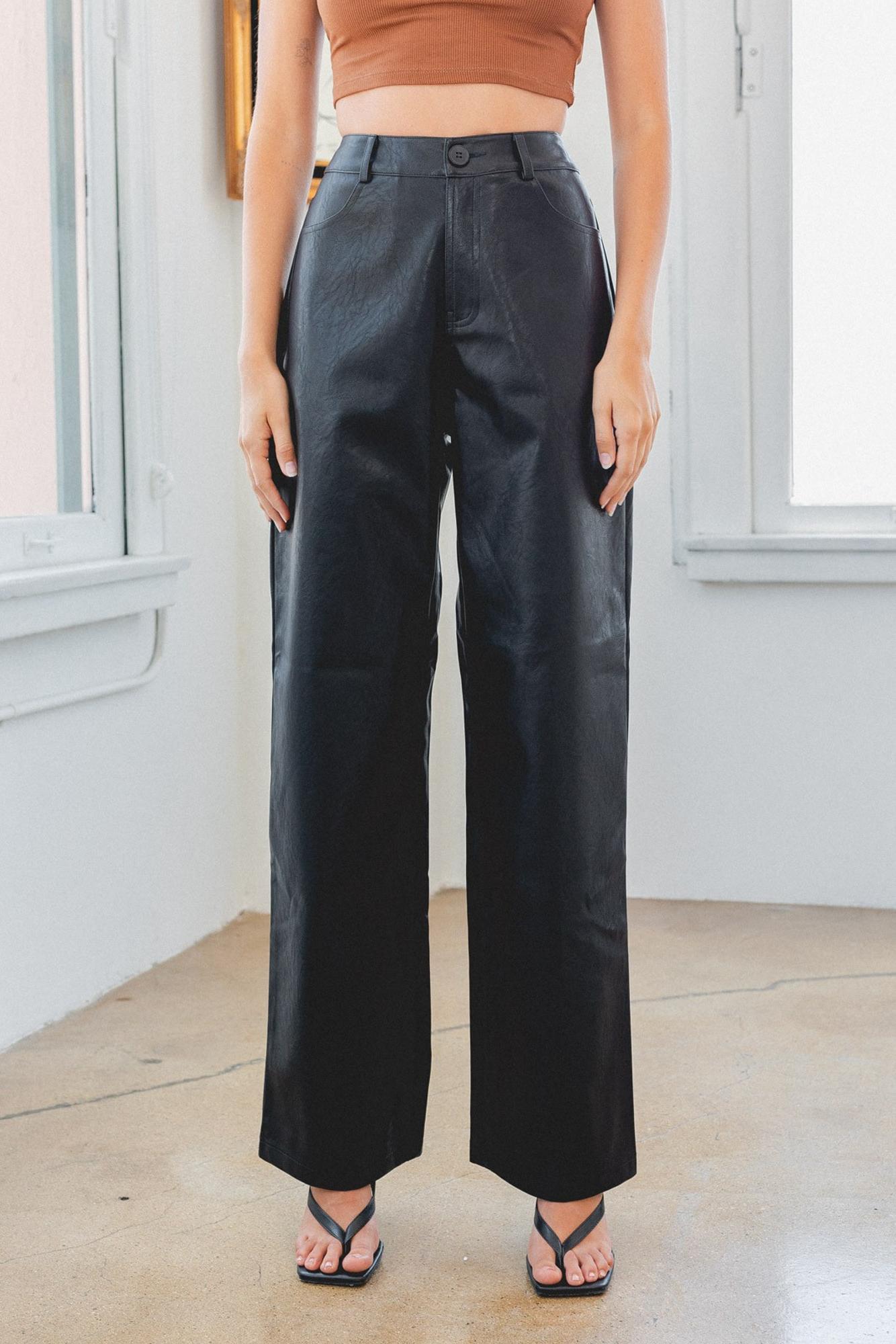 The Only One Leather Wide Leg Pants