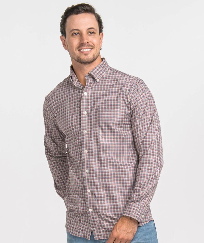 Belmont Plaid Long Sleeve Button Up Shirt (Item #1W179)
