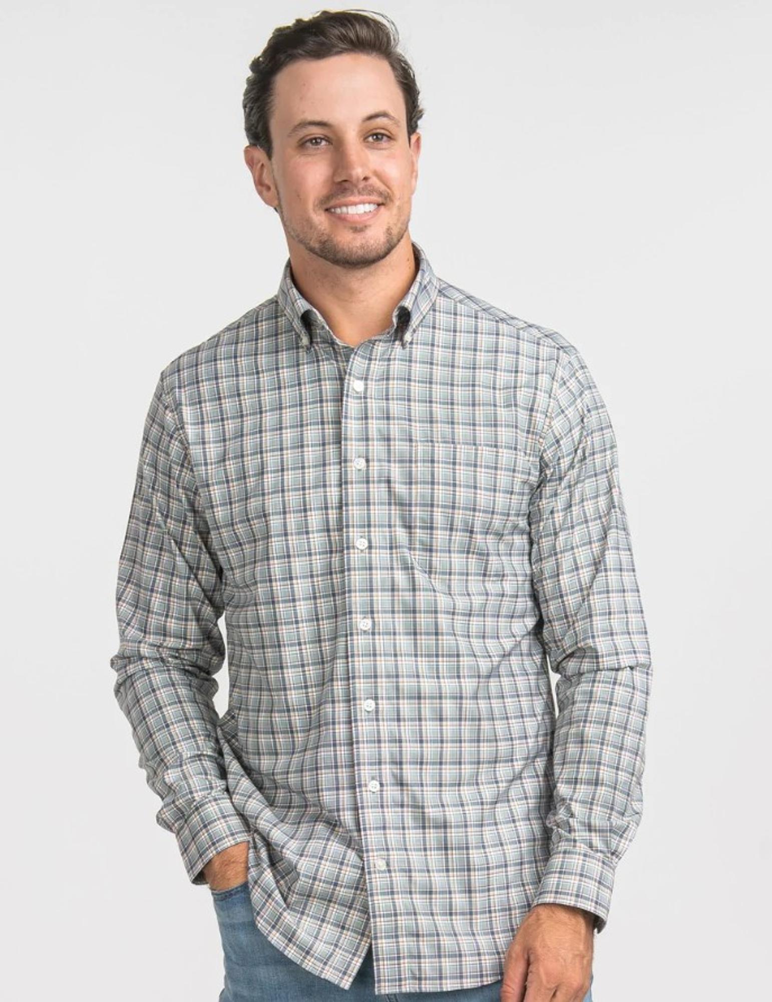 Wedgewood Plaid Long Sleeve Button Up Shirt