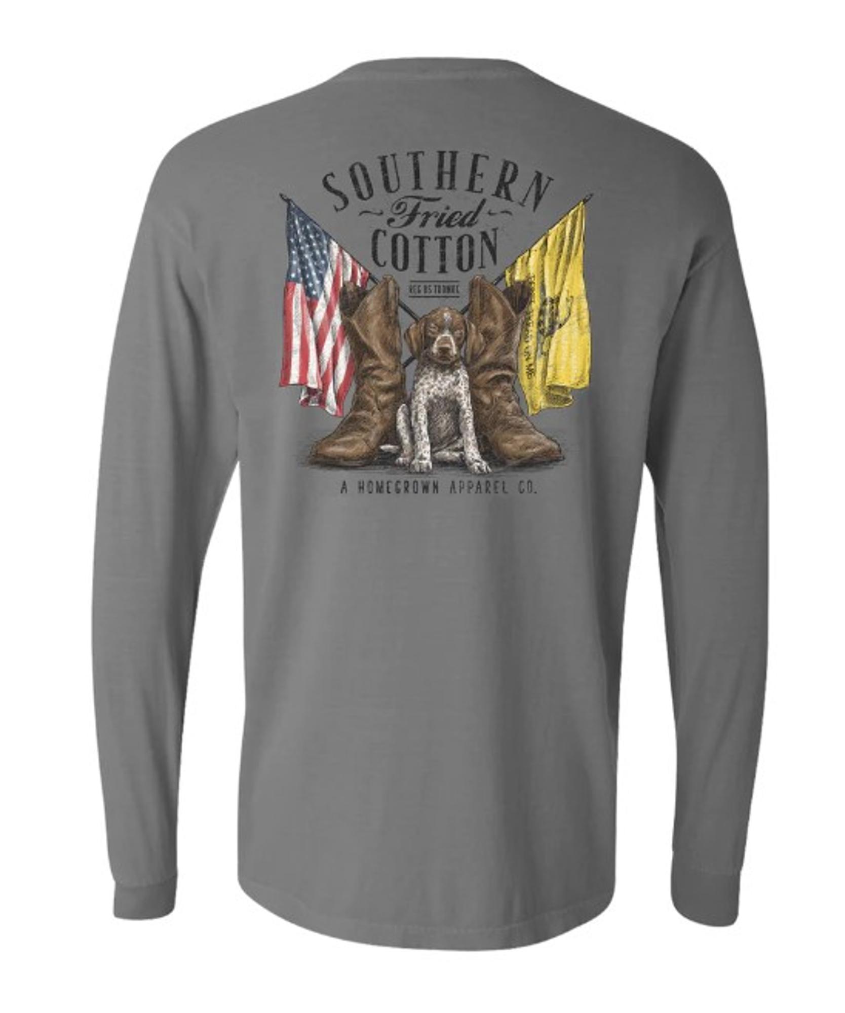 Pup And Flags Long Sleeve Tshirt