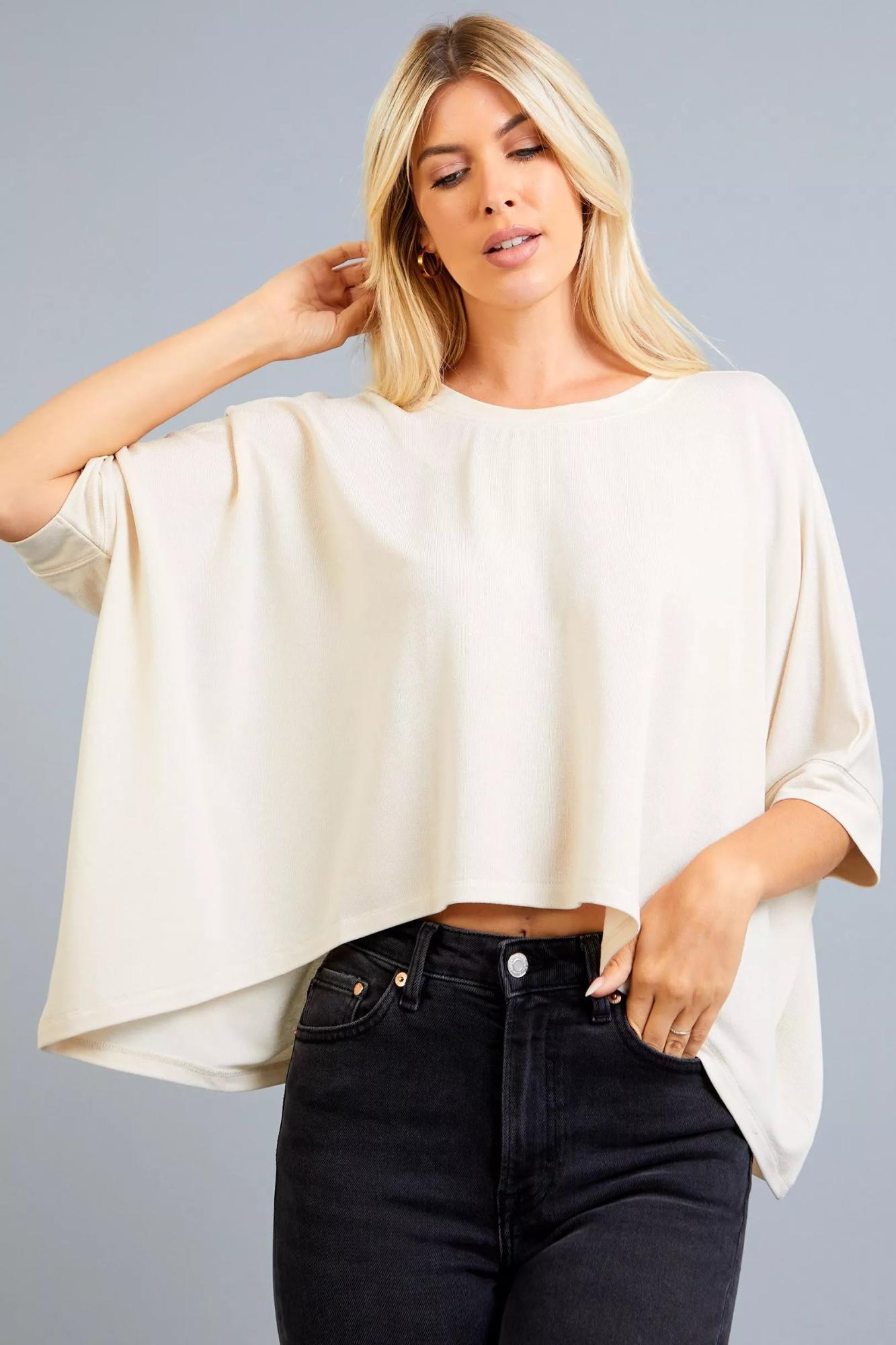 Distracted By You Oversized Crop Top