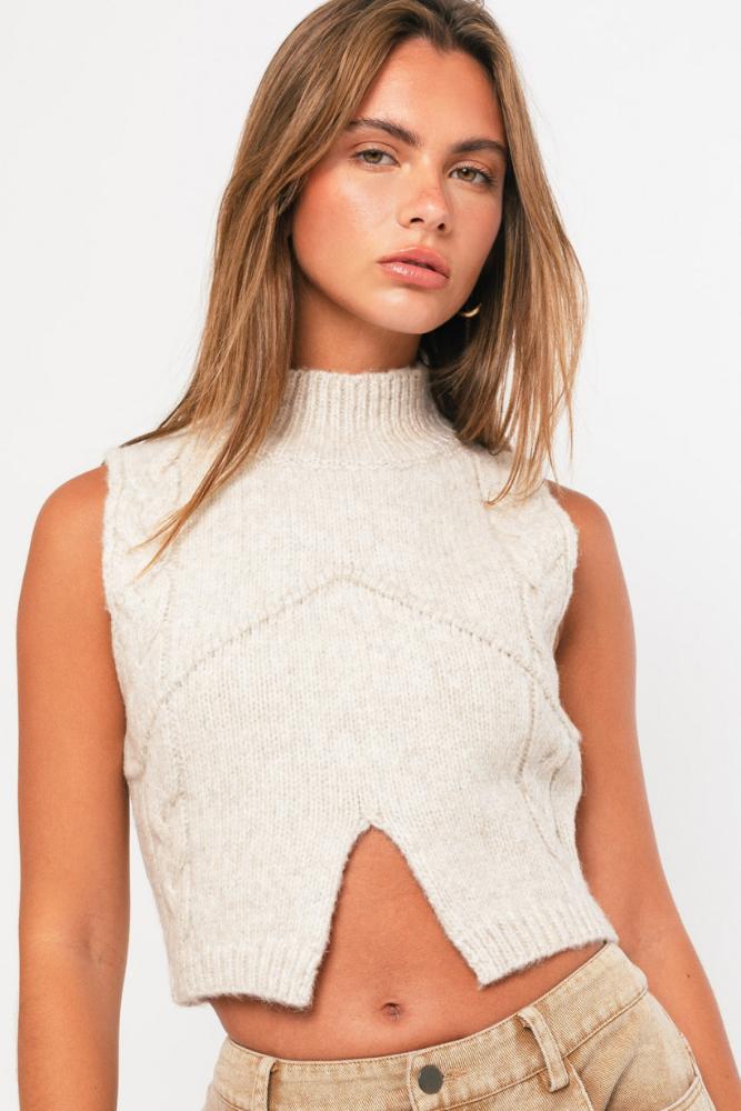 Wishful Dreamer Sweater Vest: OATMEAL