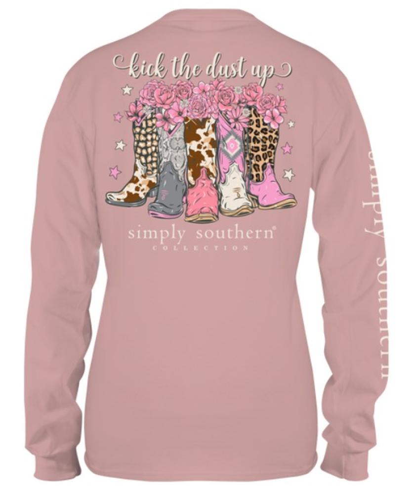 Cowgirl Boots Long Sleeve Tshirt: SUEDE