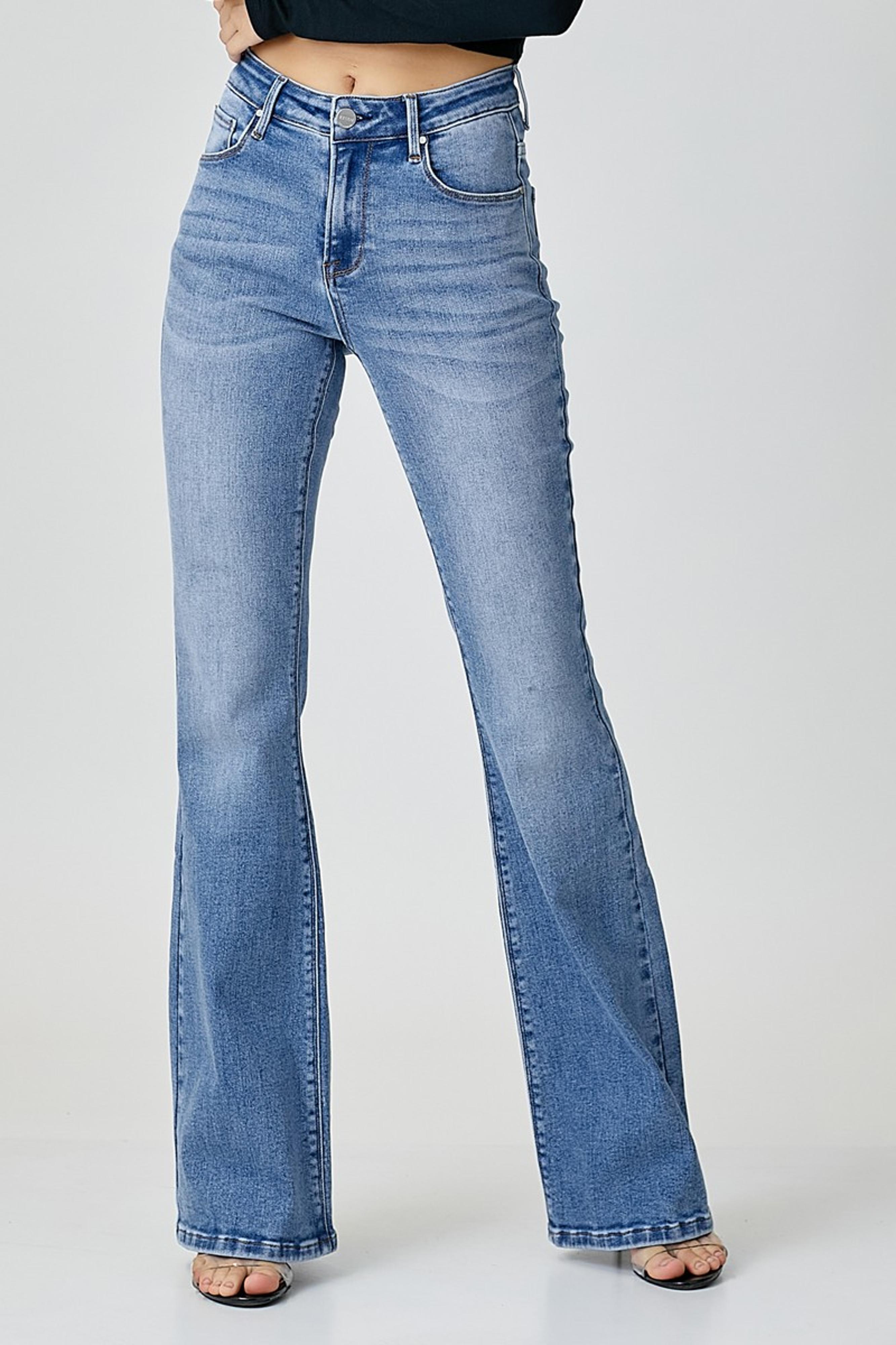  Mid Rise Basic Flare Jeans